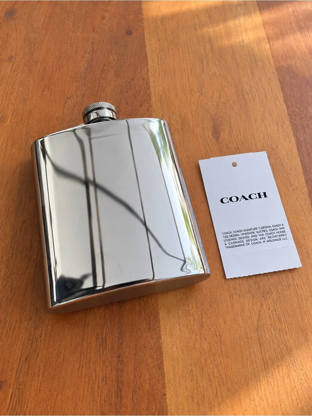 ❤️ RARE DISCONTINUED COACH Pebbled Leather Mini Flask Holder • Deep Red • NWT